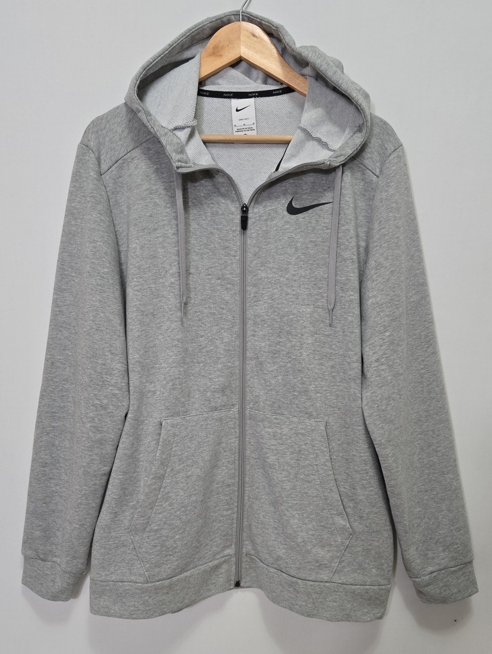 Nike Men Dri-FIT Full-Zip Training Hoodie M Grey CZ6376-063